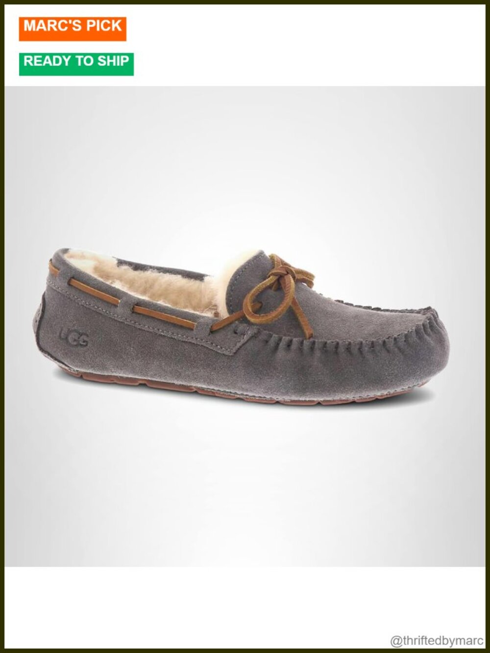 Women's Suede Slippers UGGpure Wool Lining Pull-On Bow
